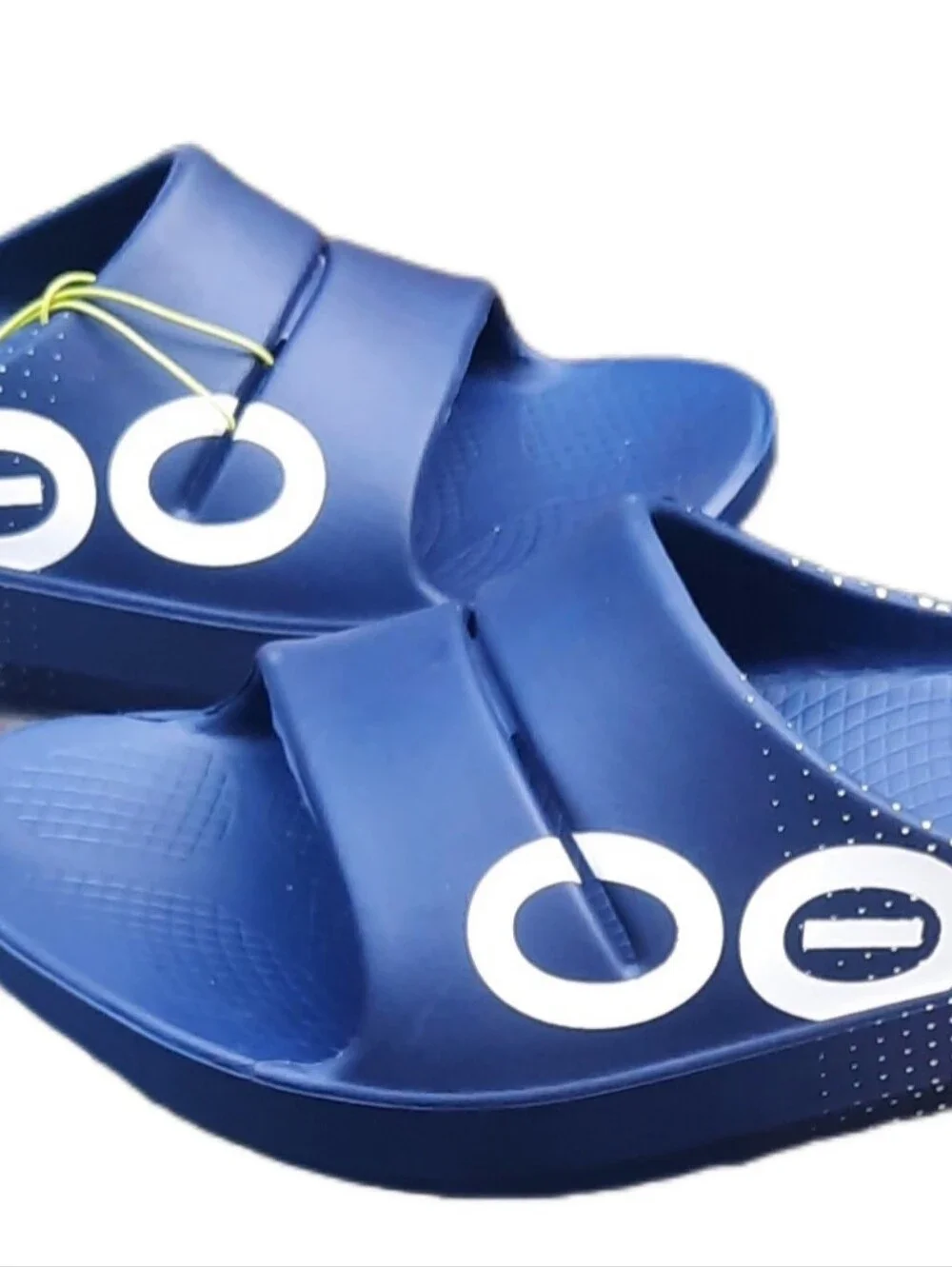 OOFOS Ooahh Sport Recovery Slide Mens Size 12 Sandal Matrix Navy Blue